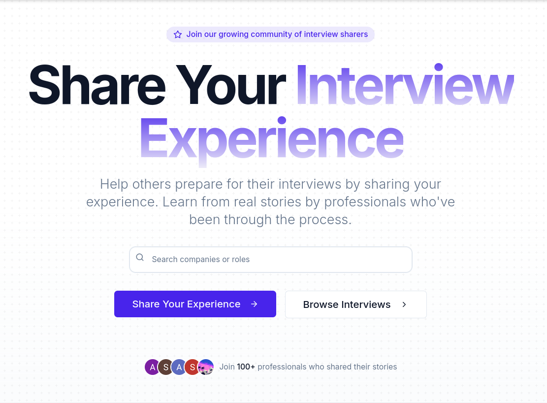 Interview Experience Platform Screenshot